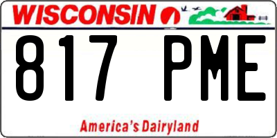 WI license plate 817PME