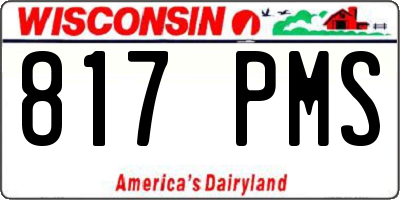 WI license plate 817PMS