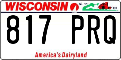 WI license plate 817PRQ