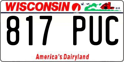 WI license plate 817PUC