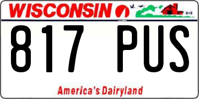 WI license plate 817PUS
