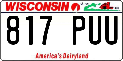 WI license plate 817PUU