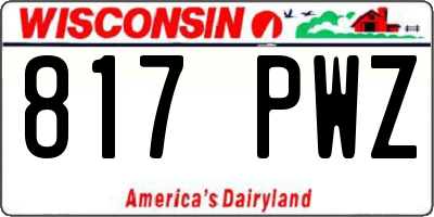 WI license plate 817PWZ