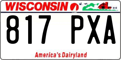 WI license plate 817PXA
