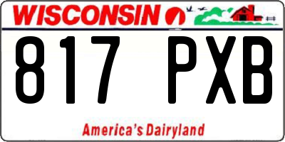 WI license plate 817PXB