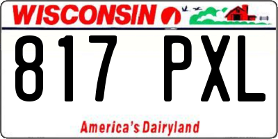 WI license plate 817PXL