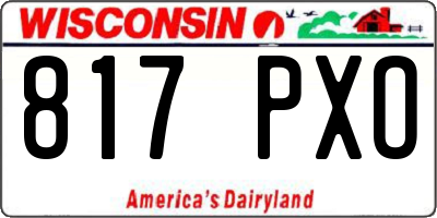 WI license plate 817PXO