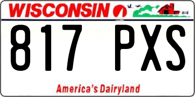 WI license plate 817PXS