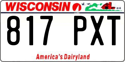 WI license plate 817PXT