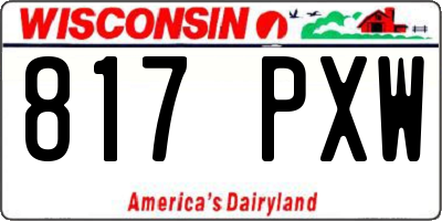 WI license plate 817PXW