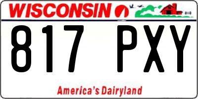 WI license plate 817PXY