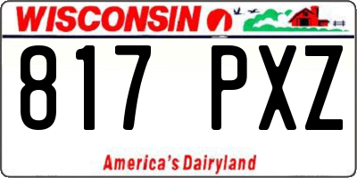 WI license plate 817PXZ