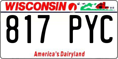 WI license plate 817PYC