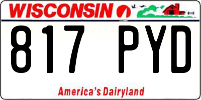 WI license plate 817PYD