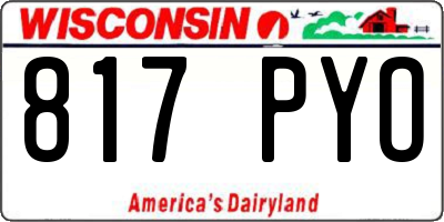 WI license plate 817PYO