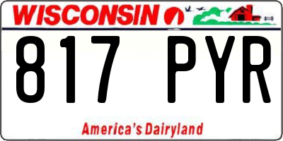 WI license plate 817PYR