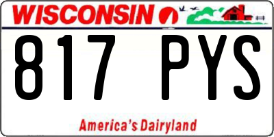 WI license plate 817PYS
