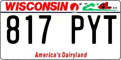 WI license plate 817PYT