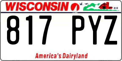 WI license plate 817PYZ