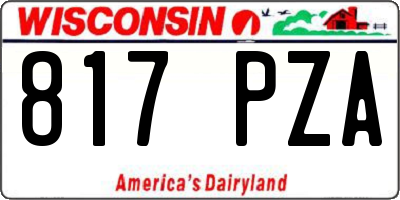 WI license plate 817PZA