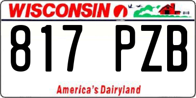 WI license plate 817PZB