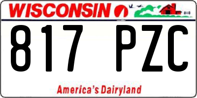WI license plate 817PZC