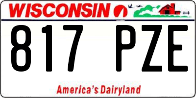 WI license plate 817PZE