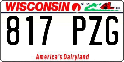 WI license plate 817PZG