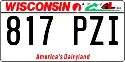 WI license plate 817PZI