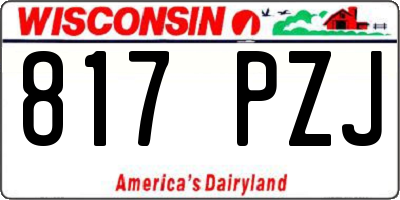 WI license plate 817PZJ