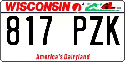 WI license plate 817PZK