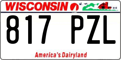 WI license plate 817PZL