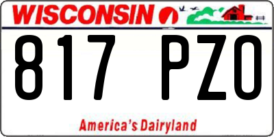 WI license plate 817PZO