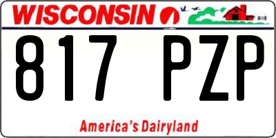 WI license plate 817PZP