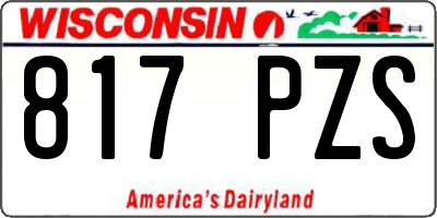 WI license plate 817PZS