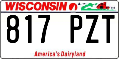 WI license plate 817PZT