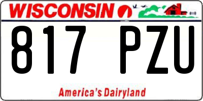 WI license plate 817PZU