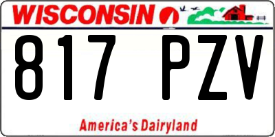 WI license plate 817PZV