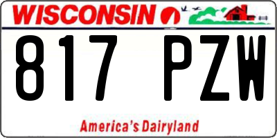 WI license plate 817PZW