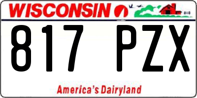 WI license plate 817PZX