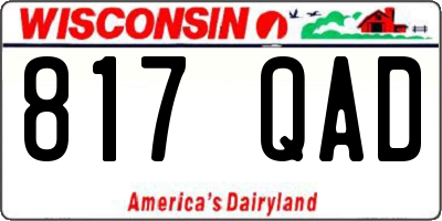 WI license plate 817QAD