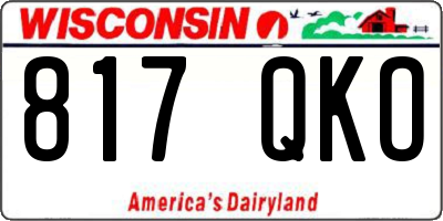 WI license plate 817QKO