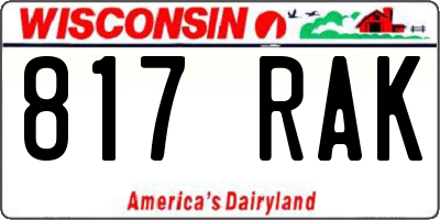 WI license plate 817RAK