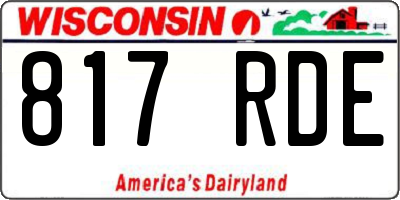 WI license plate 817RDE