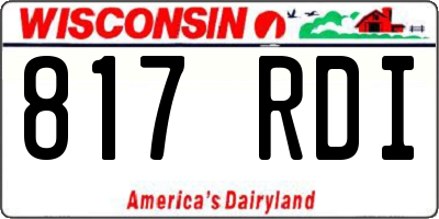 WI license plate 817RDI