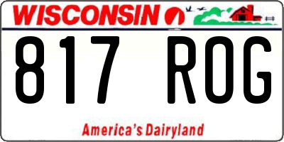 WI license plate 817ROG