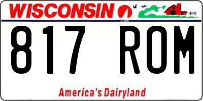 WI license plate 817ROM