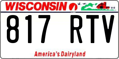 WI license plate 817RTV