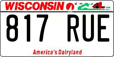 WI license plate 817RUE