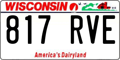 WI license plate 817RVE